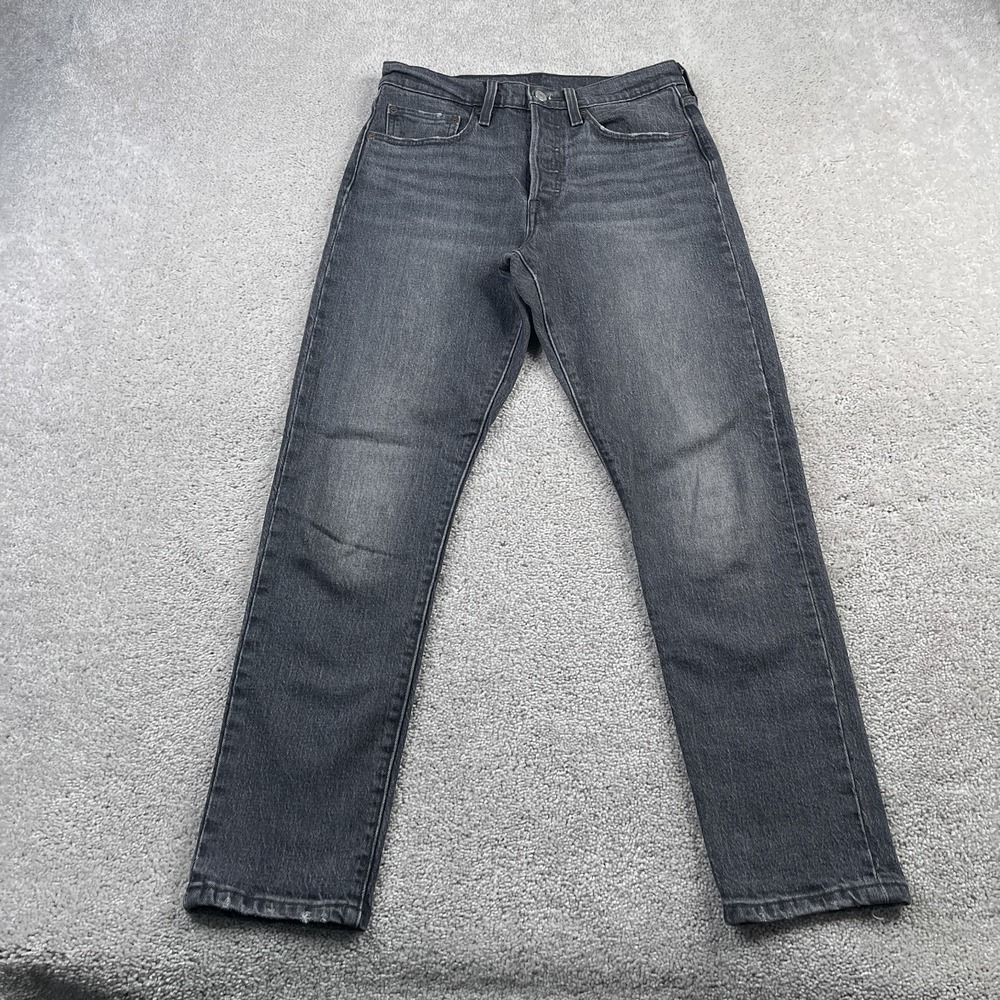 Levis Jeans Womens‎ 27 Black 501 S Skinny Stretch Denim Button Fly High Rise